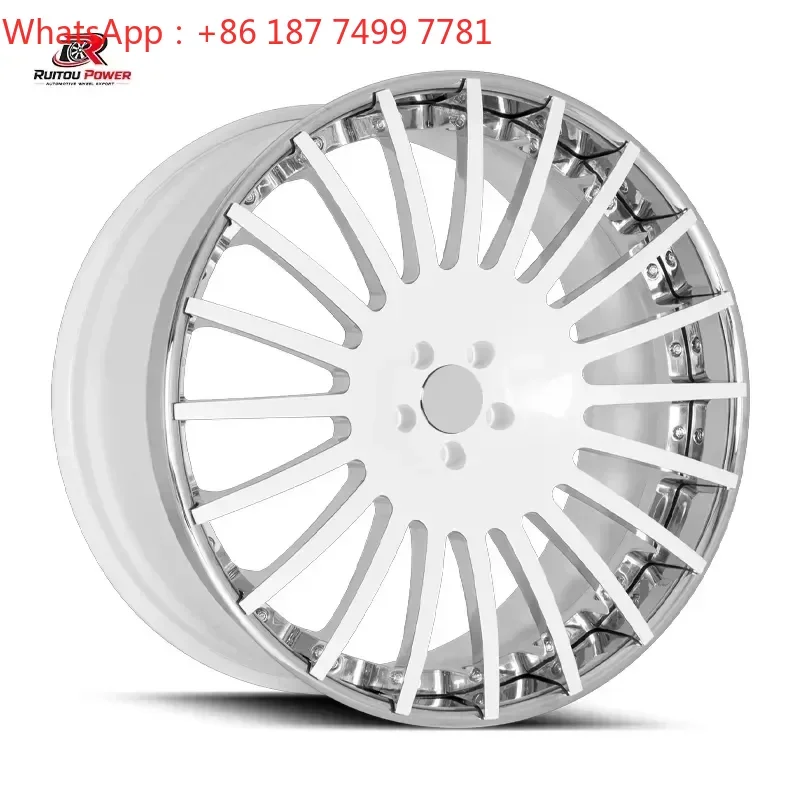 Custom 2 Piece Forged Wheels Multi Spoke Gloss White 20 -26 Alloy Rims for F150 Silverado Ram Alphard VIP Luxury