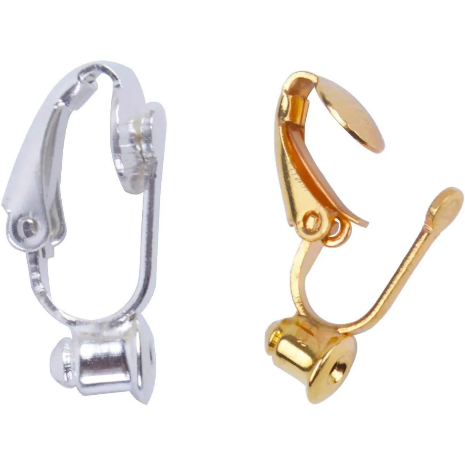 

20 шт., зажим для сережек, компоненты-конвертер для сережек, фурнитура со стойкой для без пирсинга ушей, серебро и золото