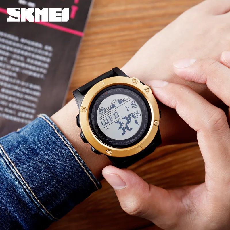 الوقت جميلة وكبيرة الطلب متعددة الوظائف الرياضة في الهواء الطلق مقاوم للماء ساعة رجالي لازادا الرياضة الإلكترونية