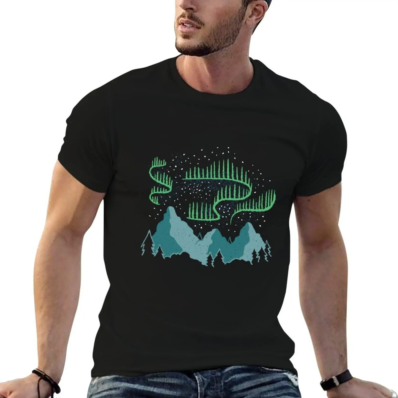 

Northern Lights Aurora T-Shirt man t shirts high quality luxury brand funny t shirts man T-Shirt