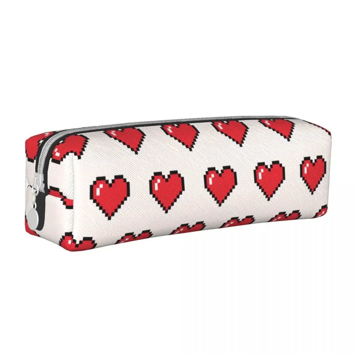 

Heart Drawing In Pixel Art Pencil Cases Classic Pen Bags Girl Boy Big Capacity School Supplies Gift Pencilcases