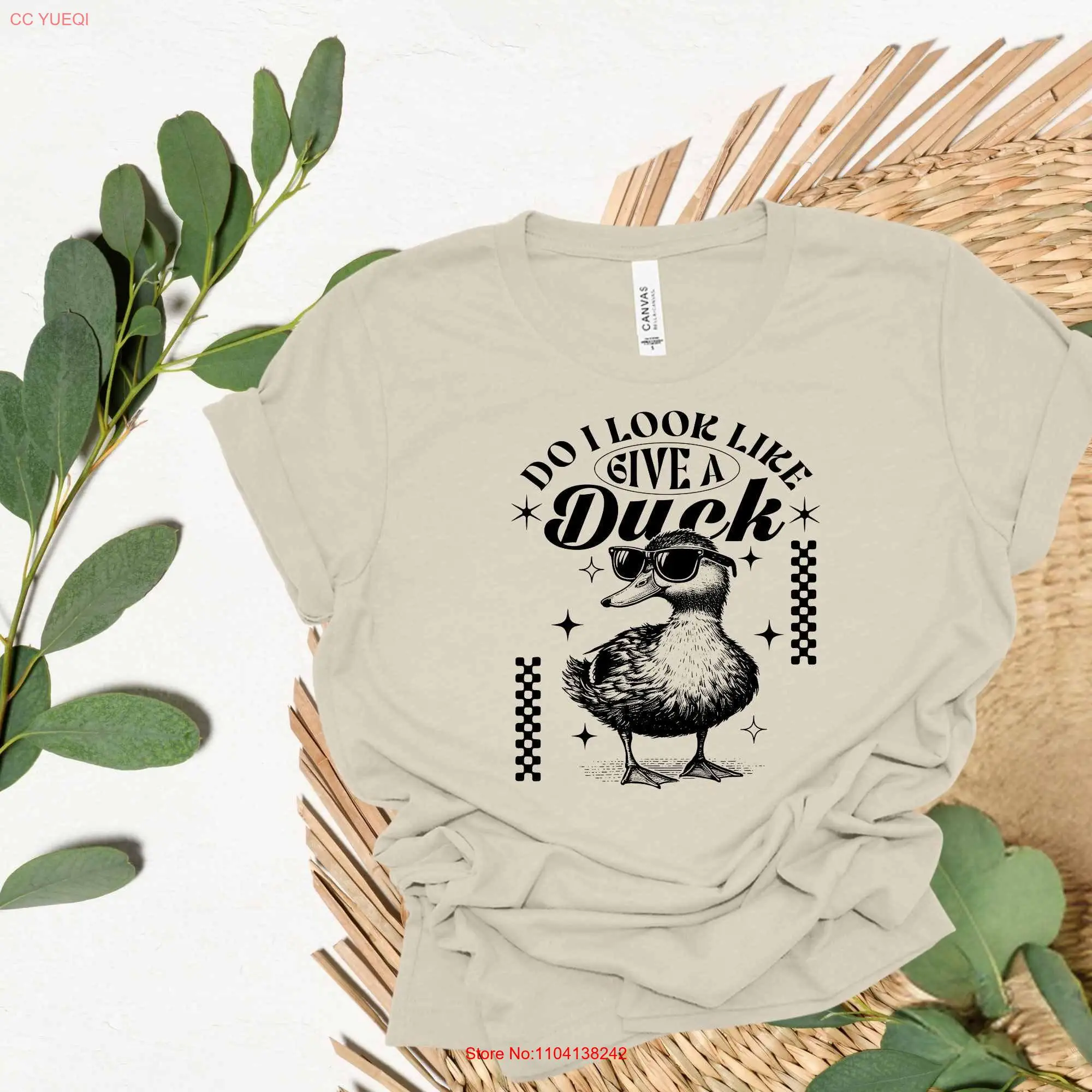 Funny Duck T Shirt Do I Look Like Give a with Sunglasses Cool for Humor Lovers long or short sleeves