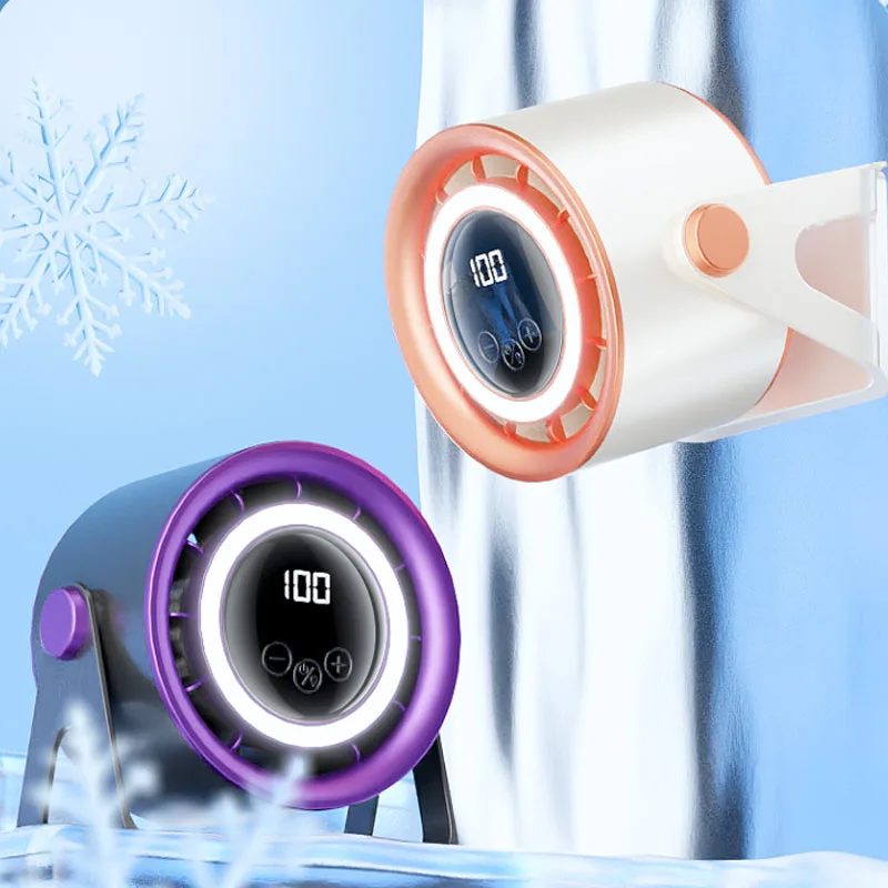 

Portable Fan with Night Light Silent Desktop Digital Display Usb Charge High-speed Circulating Cooling Fan for Christmas Gift