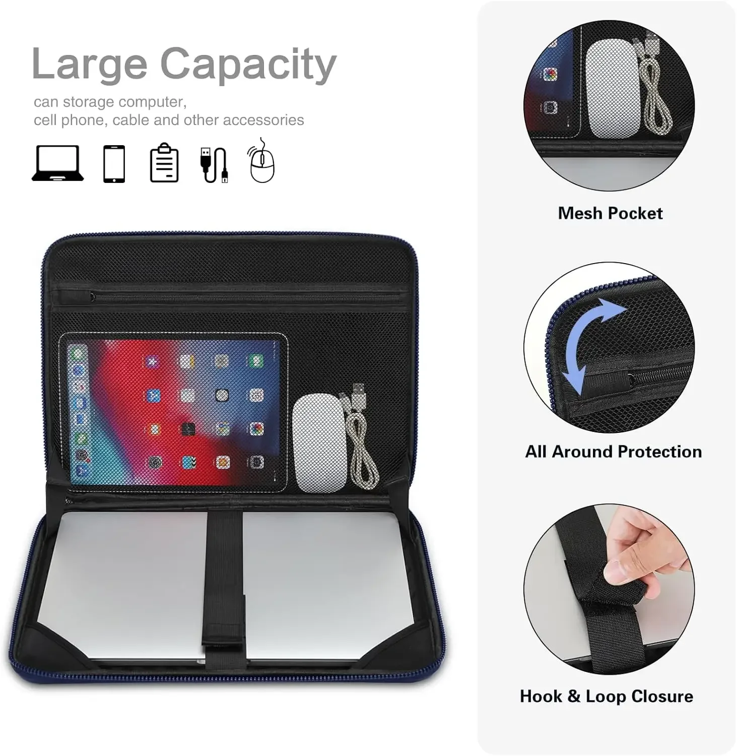 

Waterproof Laptop Bag for Macbook Air Pro 13 14 15 16 inch M1 M2 M3 HP Dell Lenovo Asus Notebook Briefcase Sleeve Case Cover