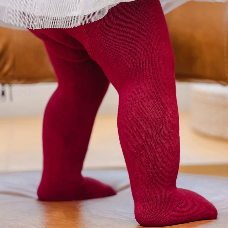 Pantimedias para niñas pequeñas, medias ajustadas de Cintura elástica de Color sólido, calcetines largos suaves informales, ropa para bebés