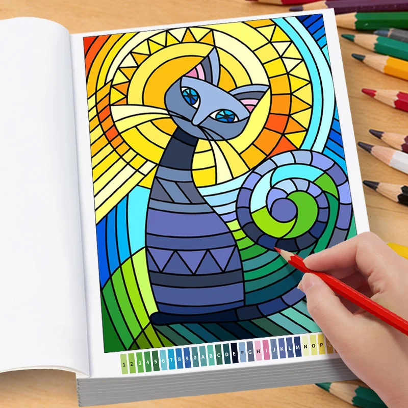 A Digital Coloring Book For Adult Healing And Decompression, With Cat/Tiger/Tropical Fish/Flower Bird/Raccoon Themes, 32 Pages