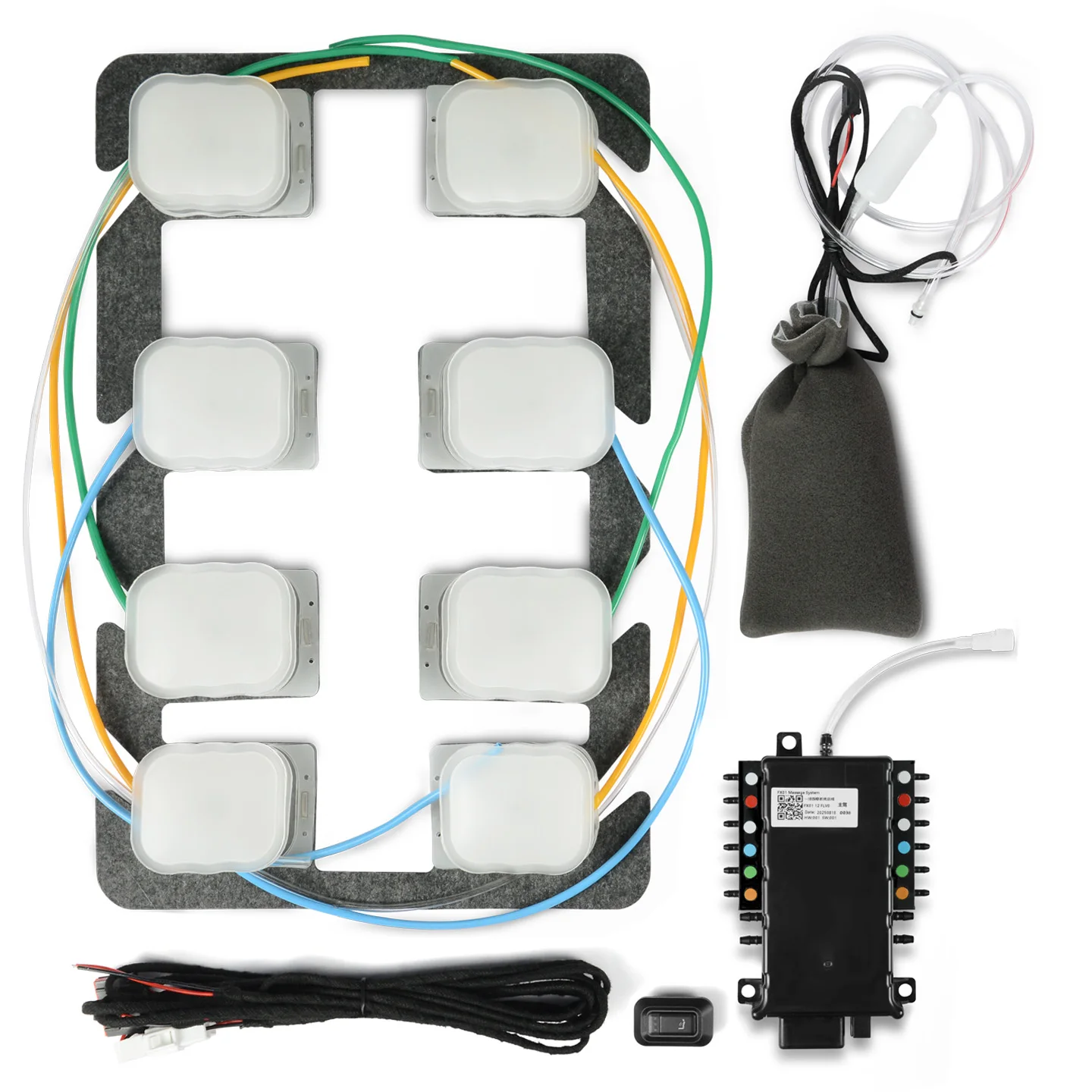 Car Massage Seat Modification Accessories Function Upgrade Kit 8 Points Pneumatic Massage Seat Lumbar Support