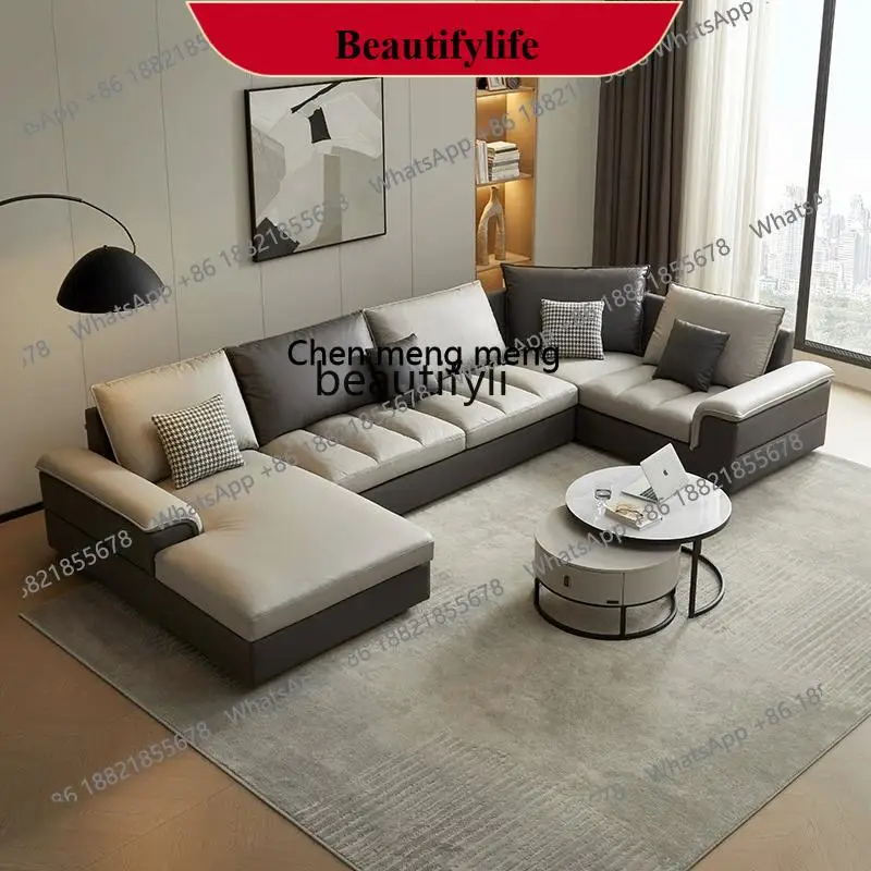 z183 Modern simple technology fabric sofa large living room U-shaped multi-person combination large apartment 7-character corner