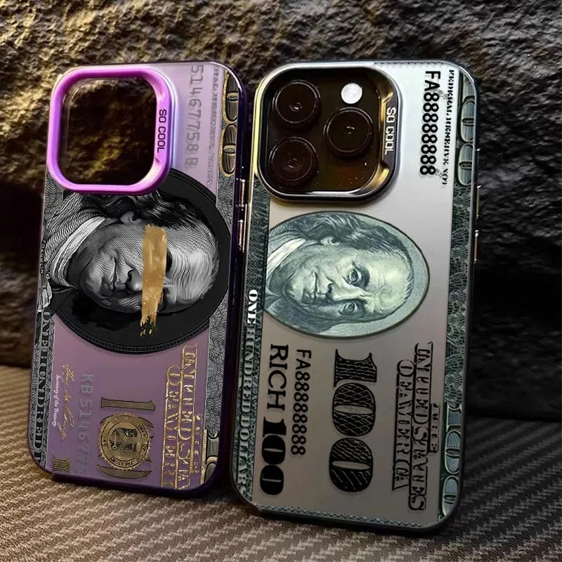 Dólar design popular caso de telefone para iphone 15 16 14 plus 16e 13 12 pro max à prova de choque fosco duro usd capa de telefone