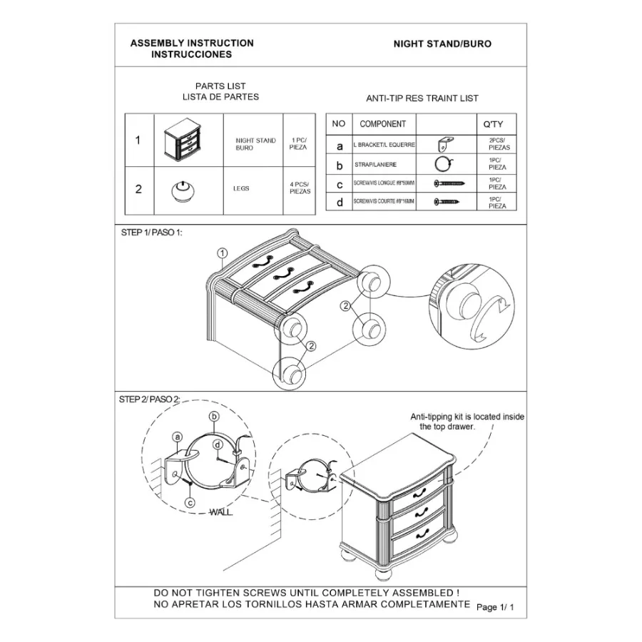 1 szt. Tradycyjny, antyczny uchwyt do szuflady, szafka nocna z 3 szufladami, czarno-szary, ciemny wykończenie, drewniane meble do sypialni