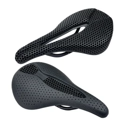 25 BALUGOE Carbon Fiber 3D Printed Road Bike Saddle MTB Bike Seat Cushion Breathable Honeycomb Seat 7 * 9MM Riding Accessories