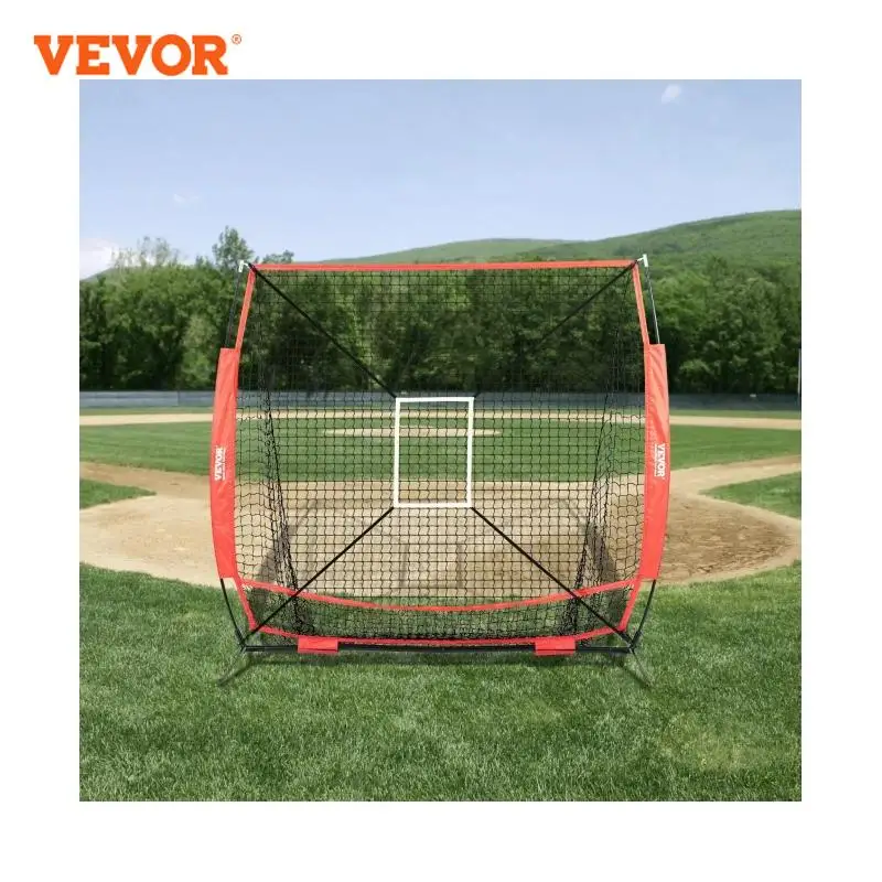 VEVOR 5x5 ft Baseball Softball Practice Net, Portable Baseball Training Net for Hitting Batting Catching Pitching B