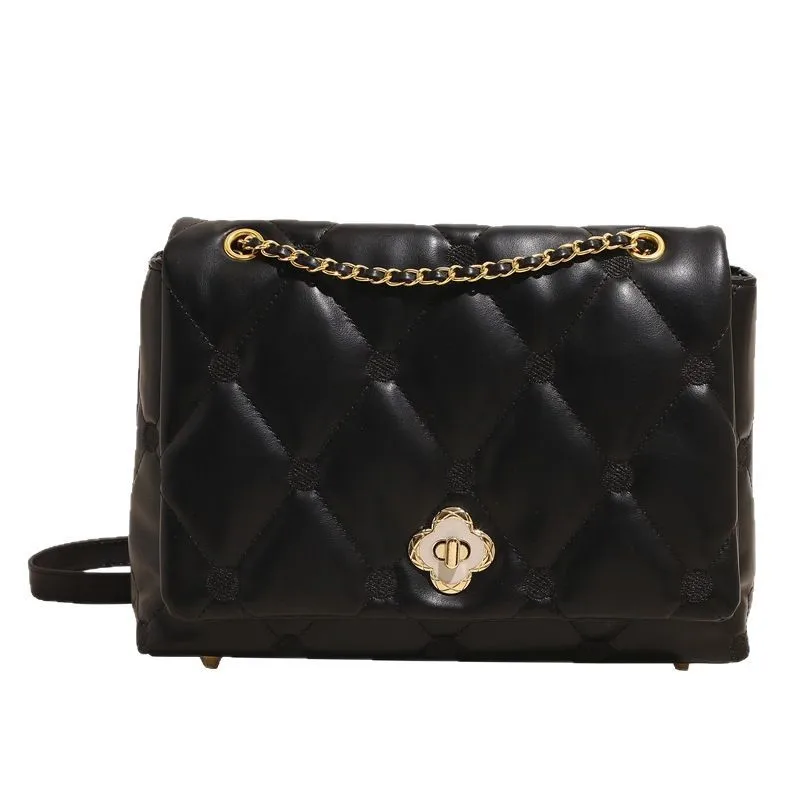 حقيبة تسوق جلدية فاخرة بسيطة - محفظة كروس نسائية مع سحر أزياء باريس العتيق ومقبض علوي