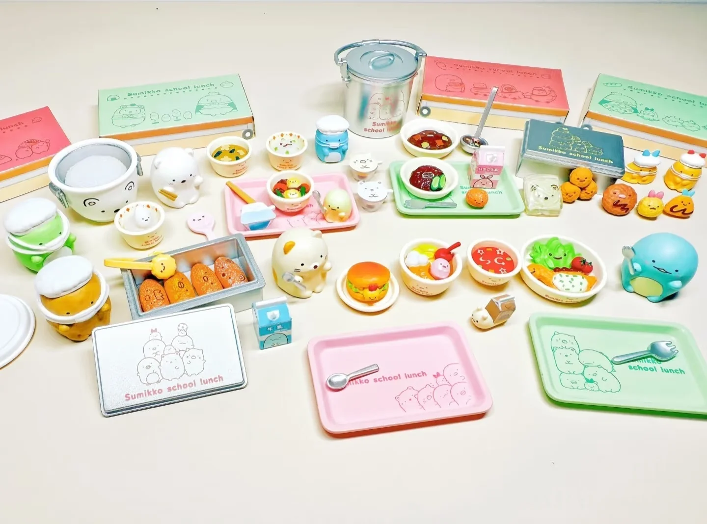 RE-MENT Hoekbiologie Blind Box School Lunch Blind Box Miniatuur Scène Desktop Decoratie Box Ei Voedsel Spelen
