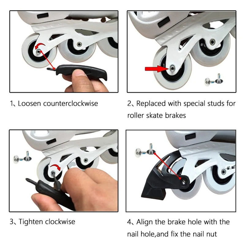 Pattini a rotelle Freni Pastiglie Blocco antiscivolo in gomma Pattinaggio a rotelle Freno di sicurezza Accessori per scooter