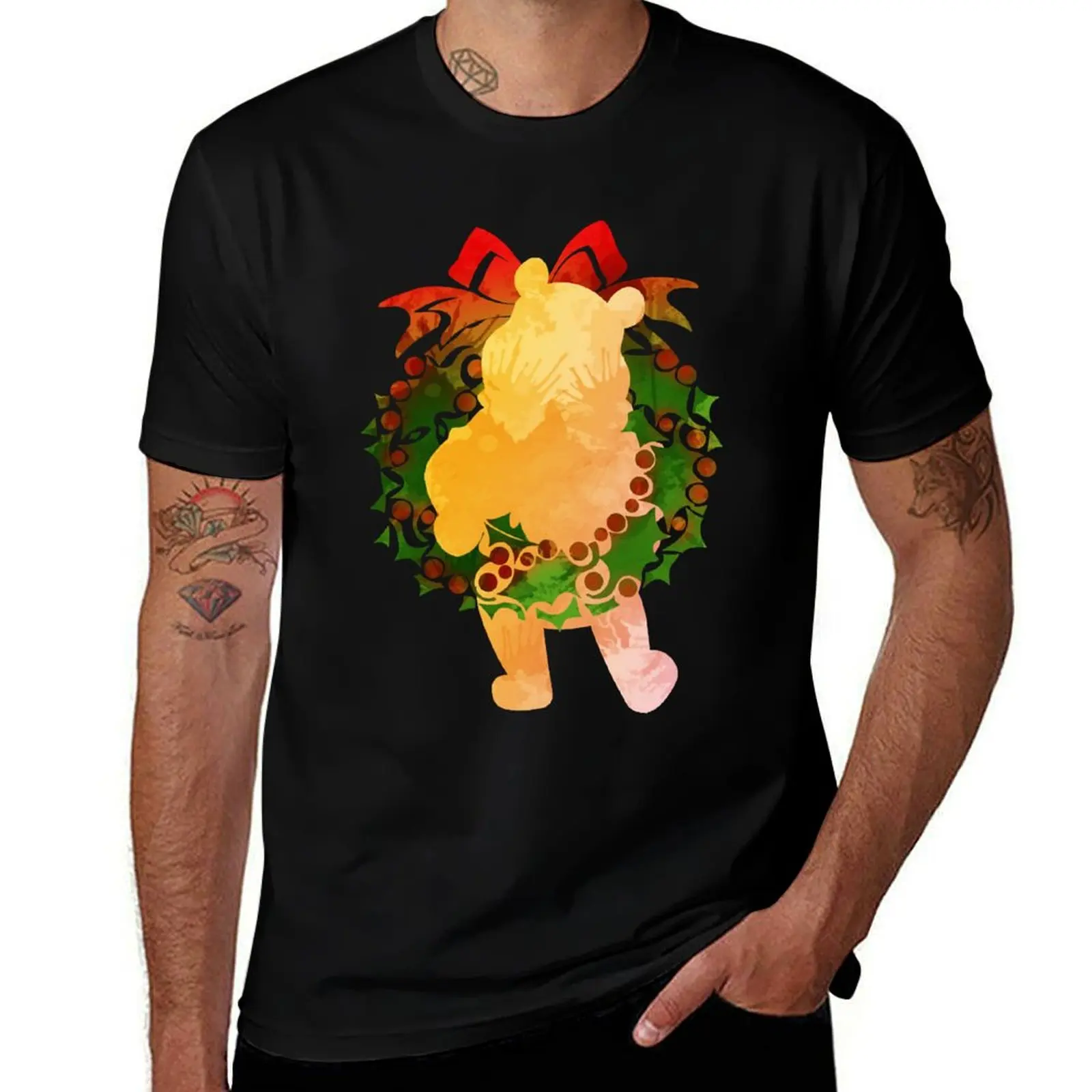 

funny Art t T-Shirt Vintage Style Inspired Birthday cotton Silhouette Boy The shirts Bear T-Shirt Christmas