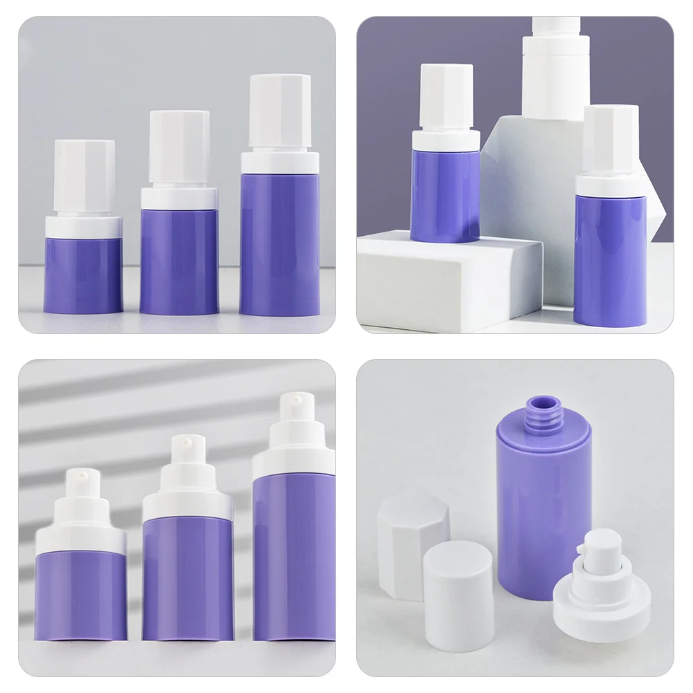 

3pcs 15Ml Vacuum Travel Container Set Sunscreen Foundation Lotion Dispenser Airless Pump Bottle Refillable Leakproof