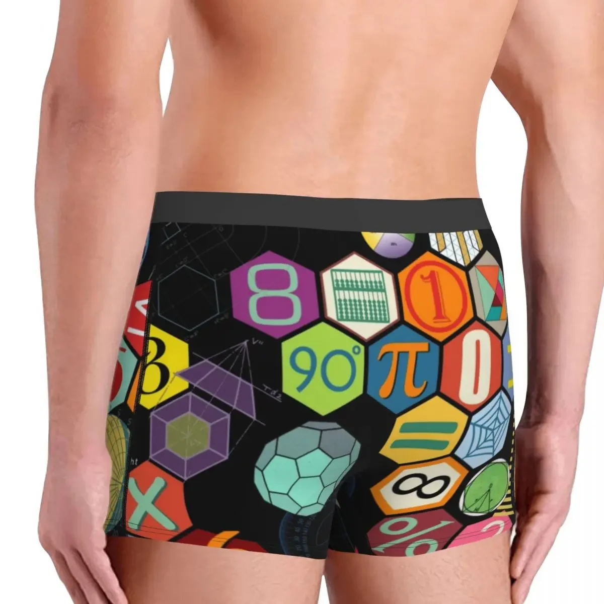 Male Novelty Math Symbol Underwear Science Mathematics Teacher Gift Boxer Briefs Stretch Shorts Panties Underpants