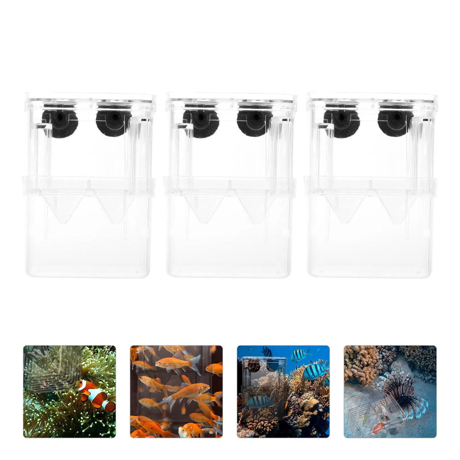 

3pcs Isolation For Aquarium Double Layer Small Size Hatchery Fish Breeding Box Juvenile Fish Protection Tank Accessory Plastic