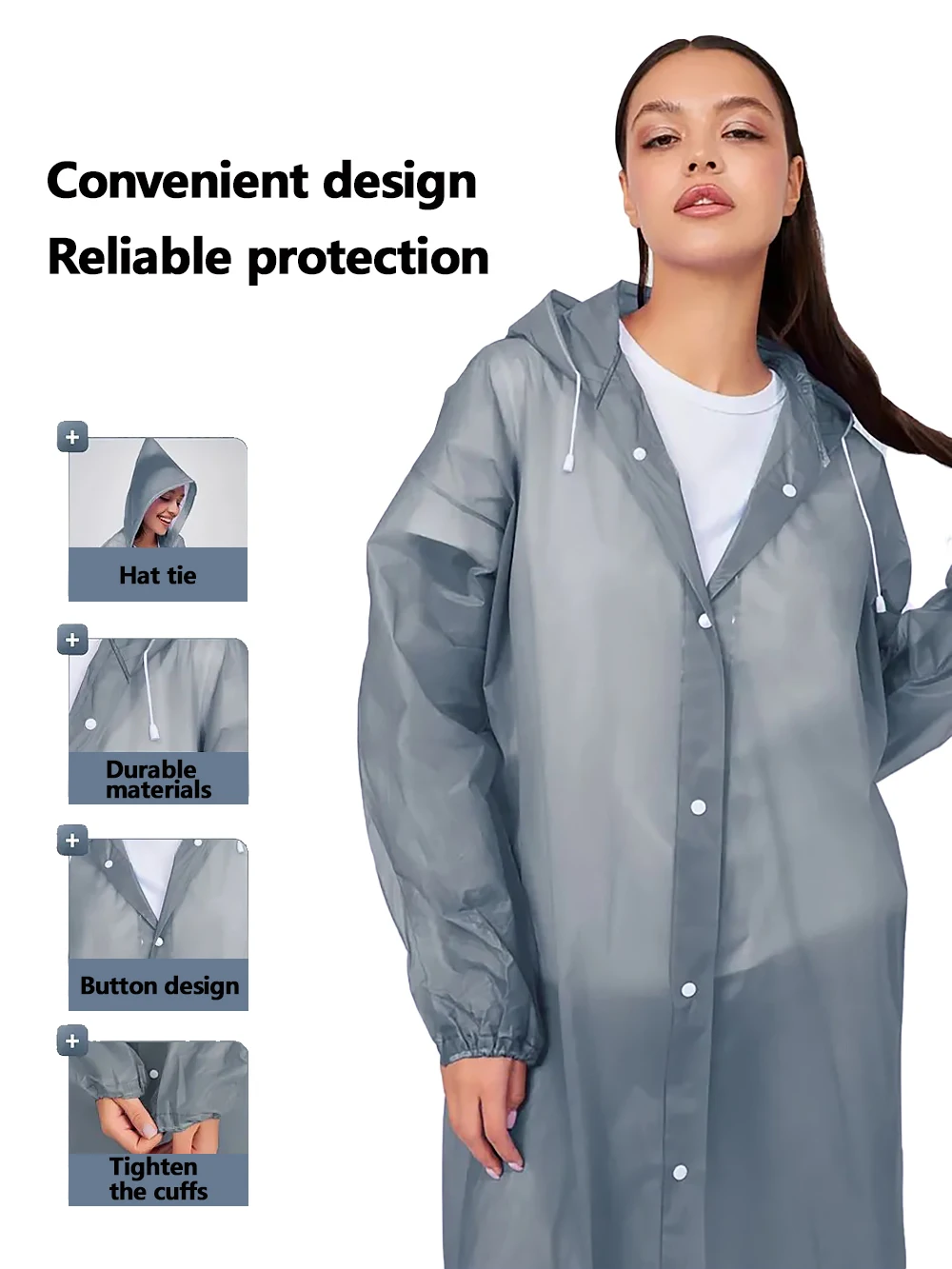Unisex raincoat, made of thick and durable EVA material, lightweight and portable raincoat, suitable for multi-purpose raincoats