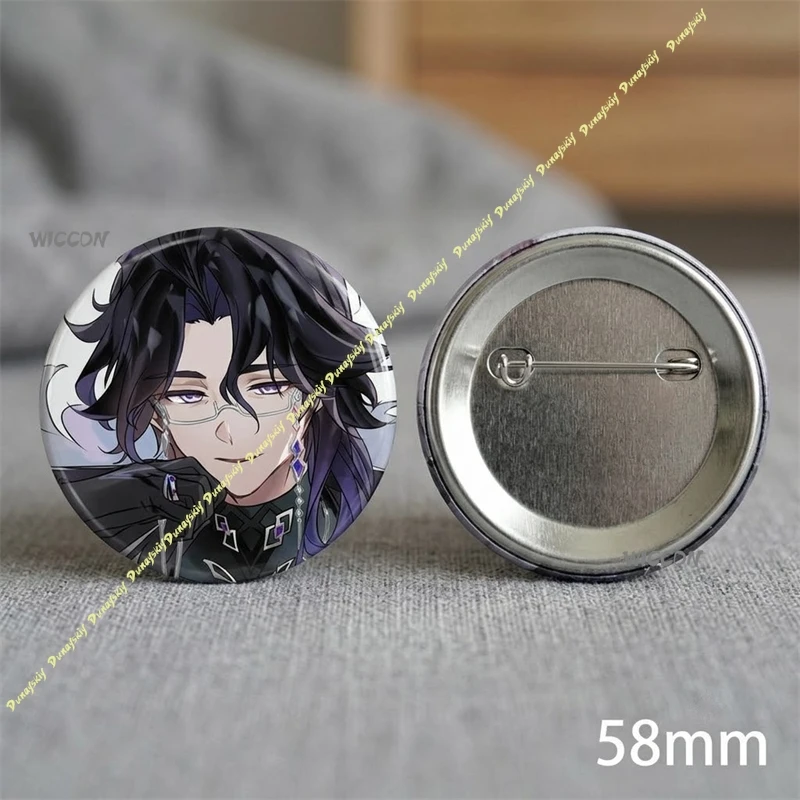 Pantalone Cosplay Wig Anime Games Genshin Impact Black Purple Gradient Hair Fatui Harbinger Hallowen Cosplay Party Comic Con
