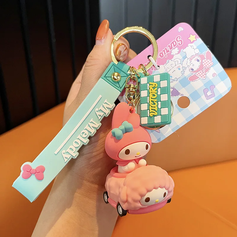Gantungan Kunci Seri Mobil Sanrio Boneka Kartun My Melody Cinnamoroll Gantungan Kunci Mobil Tas Liontin Dekorasi Hadiah Gantungan Kunci Grosir
