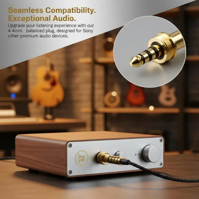 4.4MM 5Pole Copper Rhodium Plated HIFI Balanced Audio Plug with Clip for Professional Stage Equipment