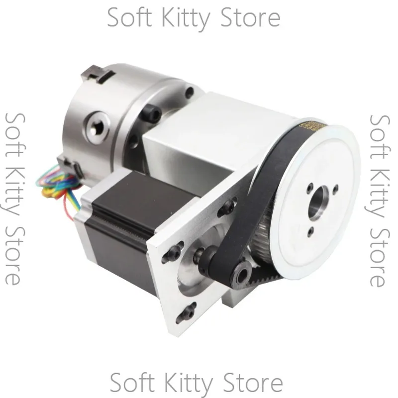 DIY A 4th Axis CNC Router Kit Rotary 3Jaw 4 Jaws 80mm 100mm Chuck 4th A Axis with NEMA 23 Stepper Motor for Engraving Machine