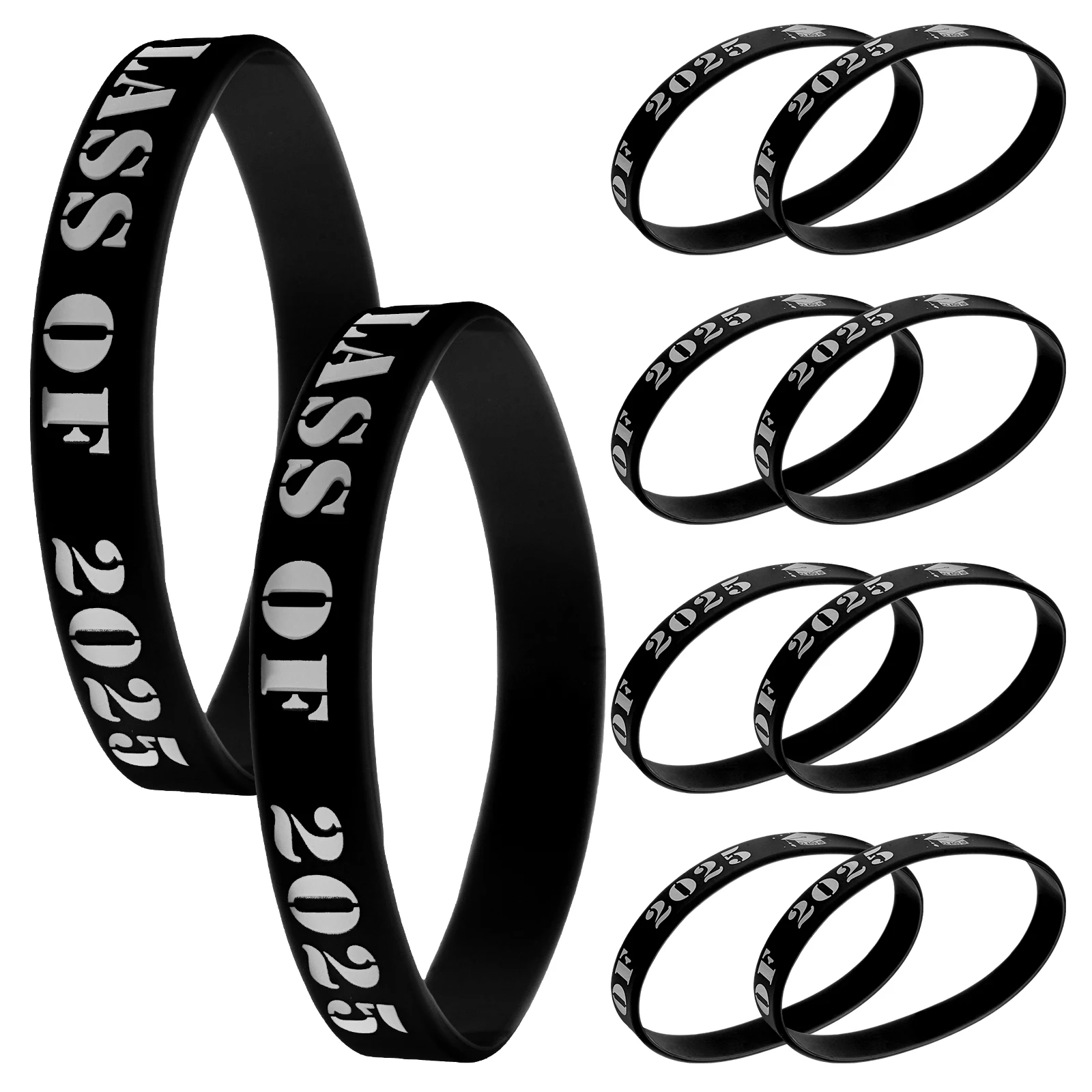 

20pcs Wristbands Class of 2025 Graduation Rubber Bracelets Silicone Bracelets Party Keepsake Student Favors Rubber Bands