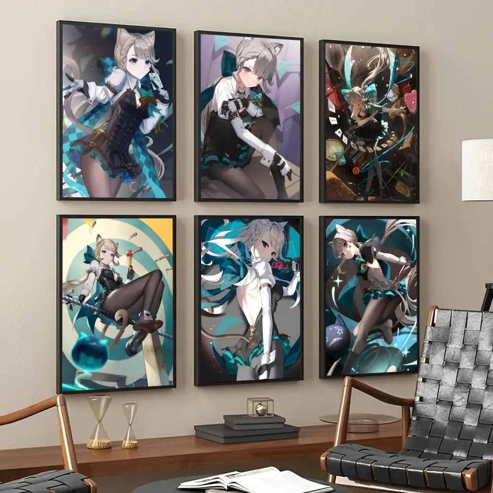 Genshin Impact Lynette Anime Poster Paper Print Home Living Room Bedroom Entrance Bar Cafe Art Painting Decoration