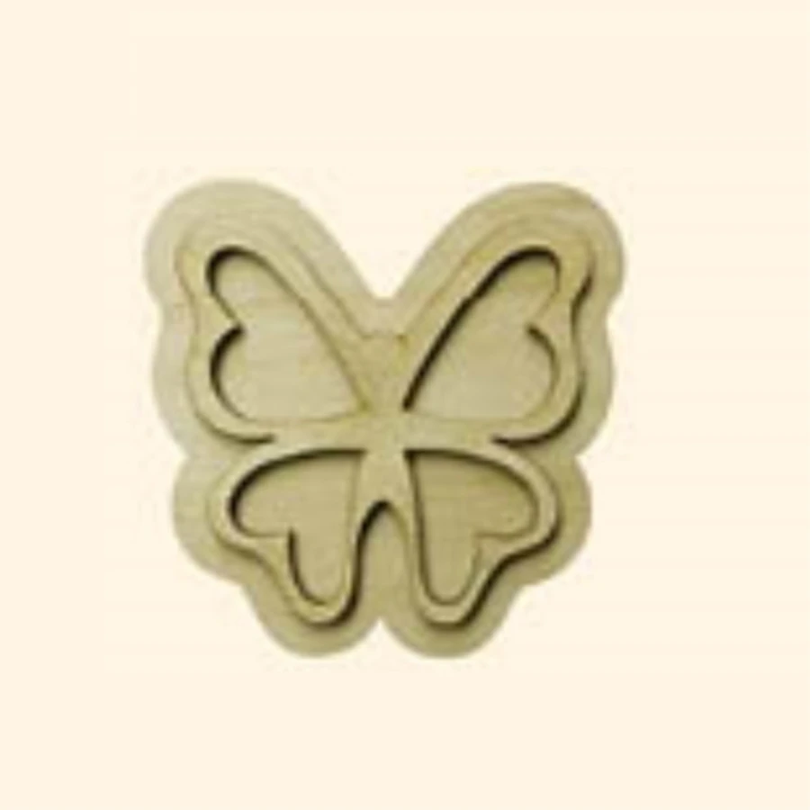 KD336 Butterfly Wooden Package Ornament, Unpainted Wooden Ornament