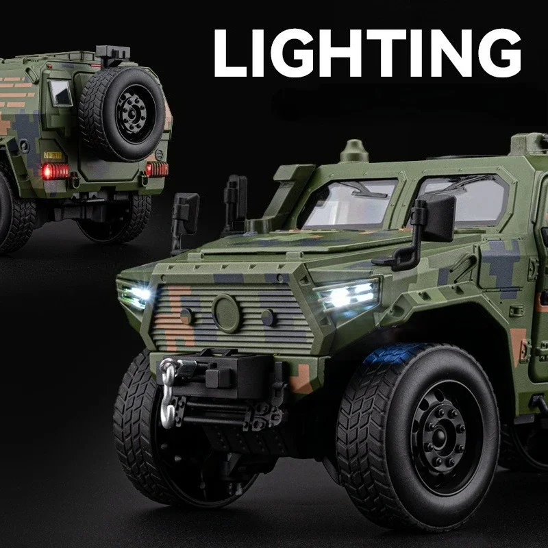 Modèle de véhicule blindé son lumière retirer Simulation alliage modèle militaire voiture 1:20 Dongfeng MS tout-terrain moulé sous pression jouet garçon cadeau