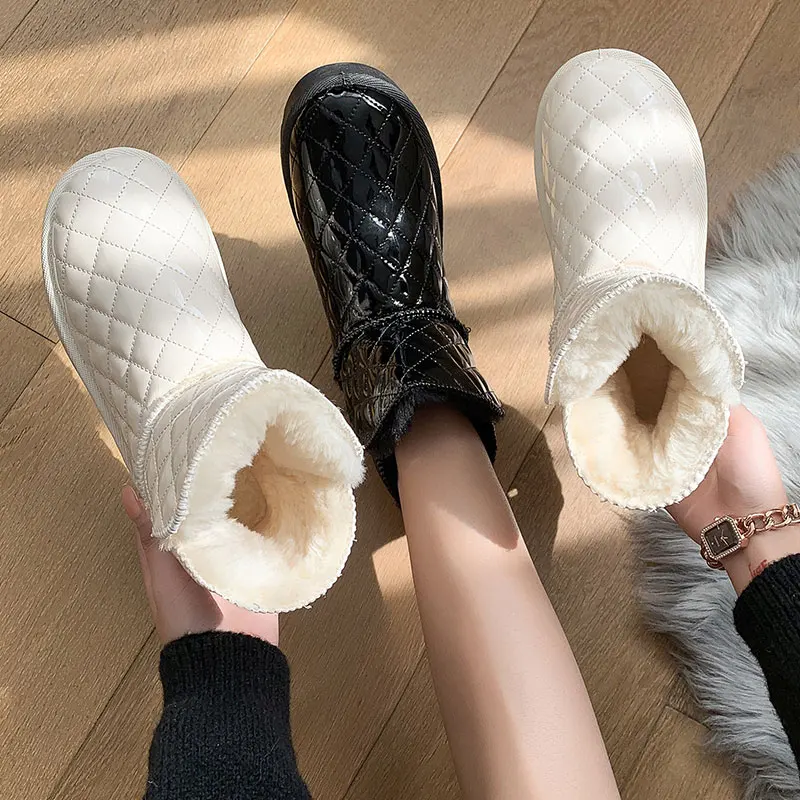 Snow Boots For Women Winter Footwear Female Shoes Luxury Designer Boots-Women 2026 Ladies Padded Fashion Leather Winter Boots La