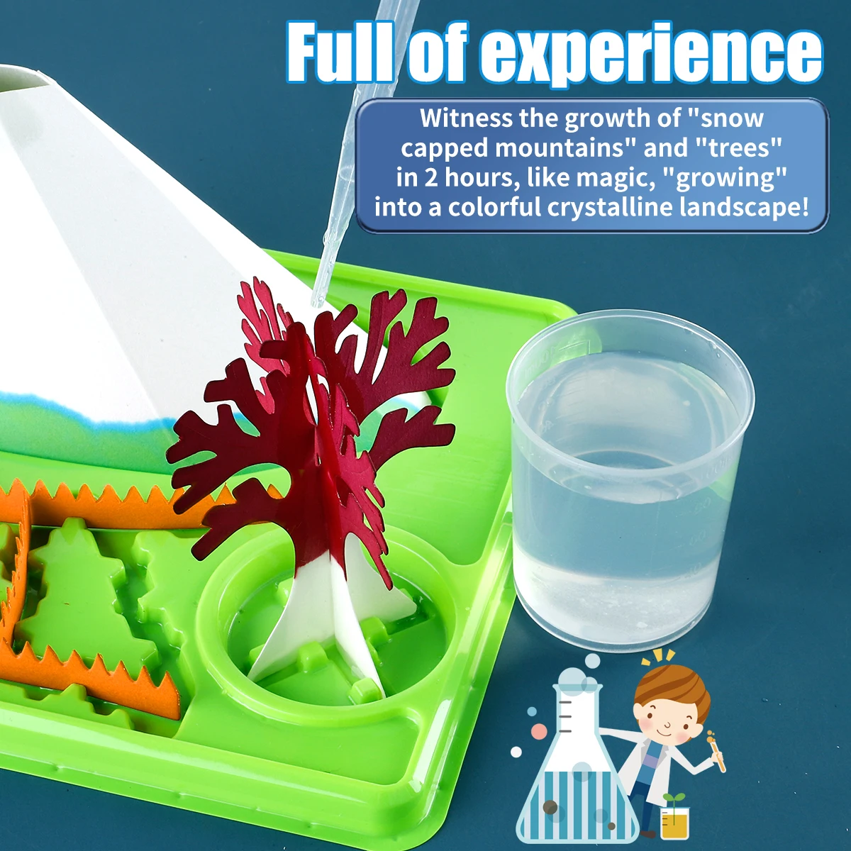 مجموعة تزايد الكريستال التعليمية للعلوم (نمط المناظر الطبيعية الخلابة) - لعبة تعليمية، هدية مثالية للعطلات والعام الجديد (عيد الميلاد/الهالوين)