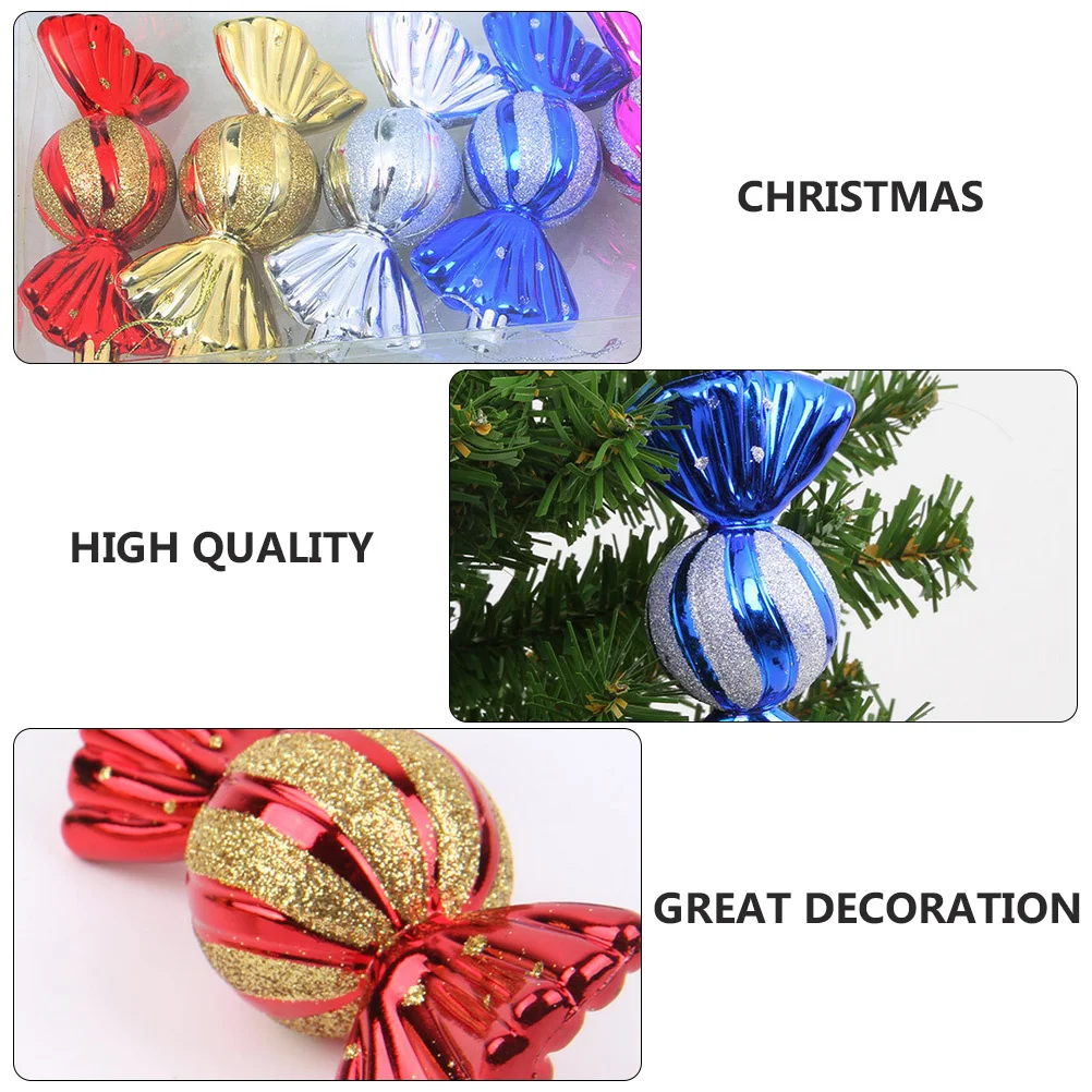 

10Pcs Christmas Candy Pendant Rich Colors Xmas Tree Hanging Decor for Christmas Tree Party Banquet Hanging Decor