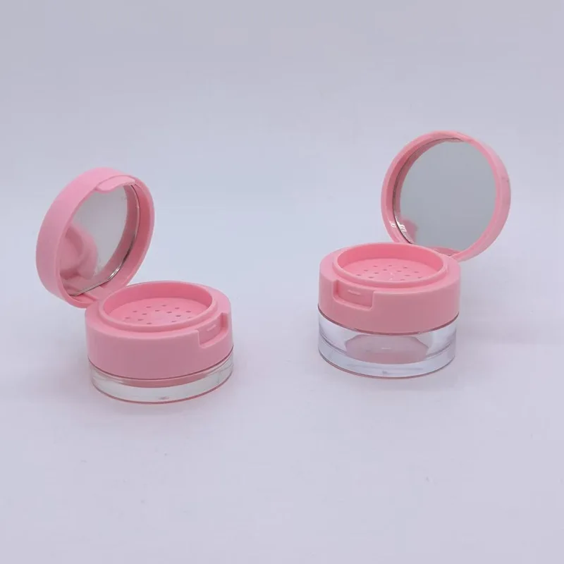 Travel Makeup Companion! Mini Round Compact, 3g/5g Refillable Case for Loose & Pressed Powder, Blush. Lightweight & Pocket-Sized