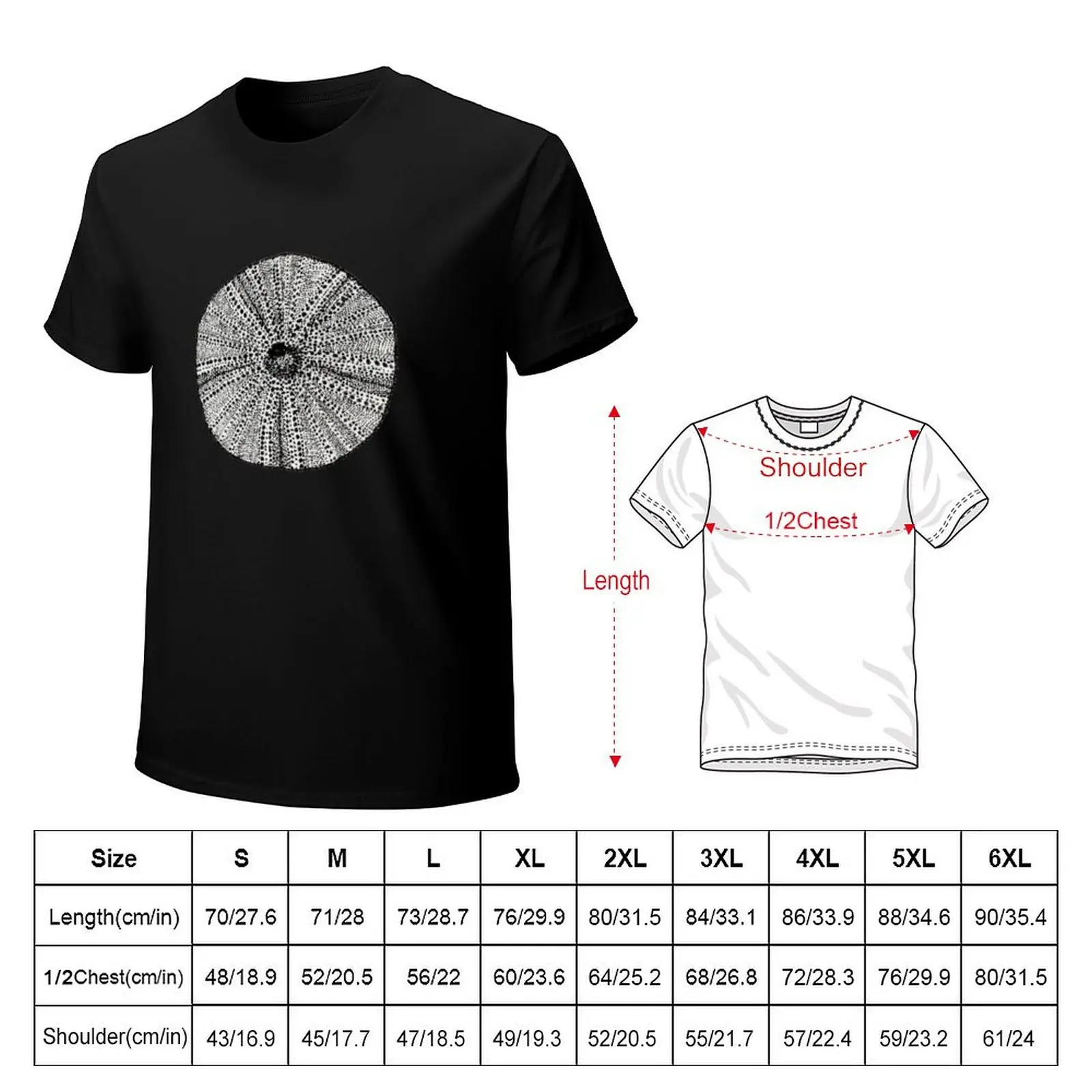 Sea Urchin Shell T-Shirt vintage clothes oversized custom t shirt cute tops mens cotton t shirts