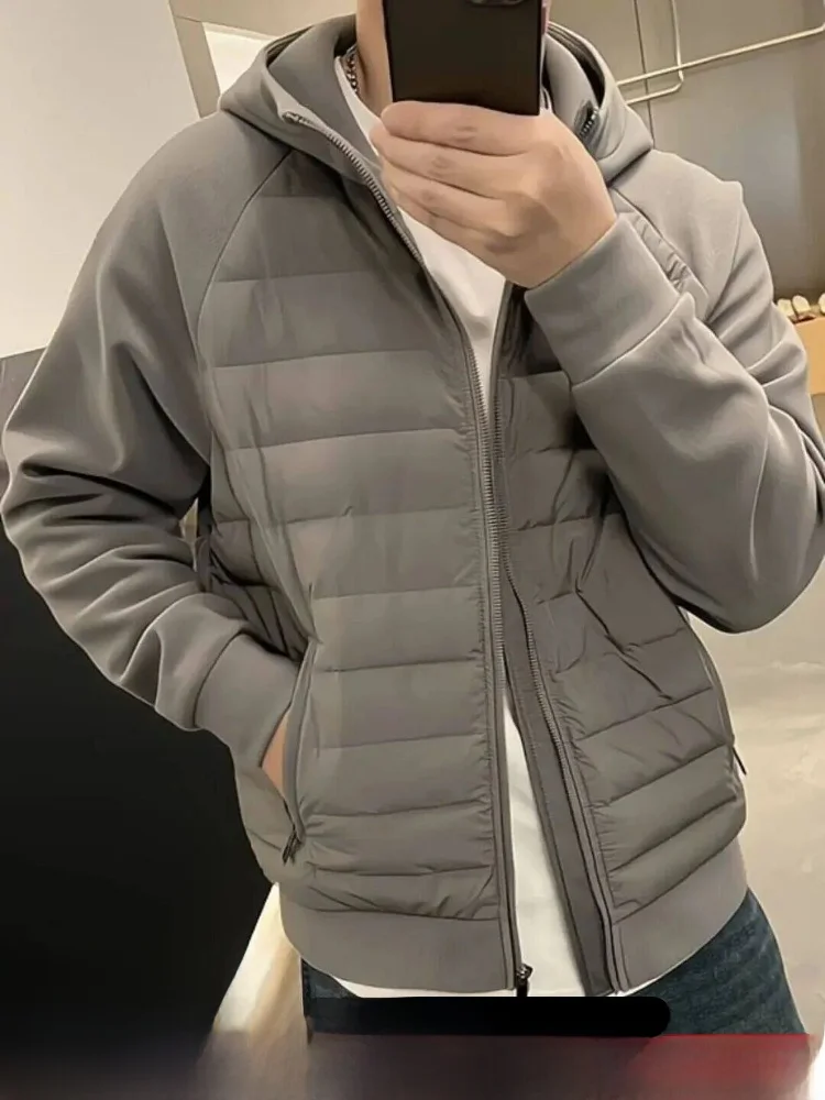 

Waterproof Lightweight Casual Hooded down Jaet oulder Insert Design Windproof 3D Stereo Regular Fit Men's Parka Coat