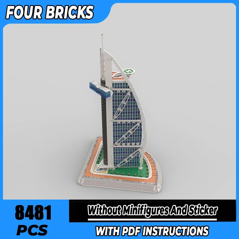 

Строительные блоки Moc BURJ AL-ARAB, технология, модульные кирпичи, модель, подарки, рождественские игрушки, наборы «сделай сам», сборка