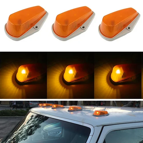 5 uds luces marcadoras de techo de cabina luces de circulación de espacio superior ámbar bombilla T10 para Ford F350 F150 F250 1973-1997 camionetas SUV