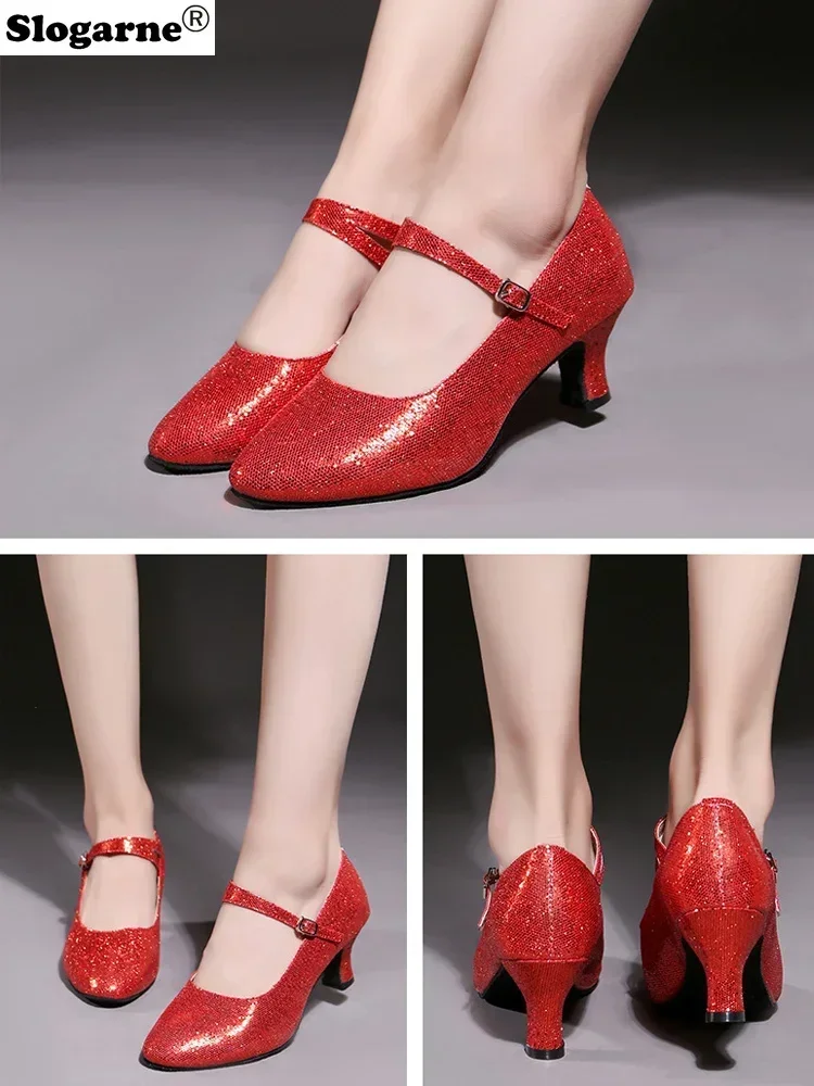 عرض مسرحي أحذية النساء أنيقة الحديثة اللاتينية أحذية الرقص الفتيات أحذية الرقص الجلدية قاعة الرقص الجاز التانغو الفالس الأحذية اللاتينية مضخات