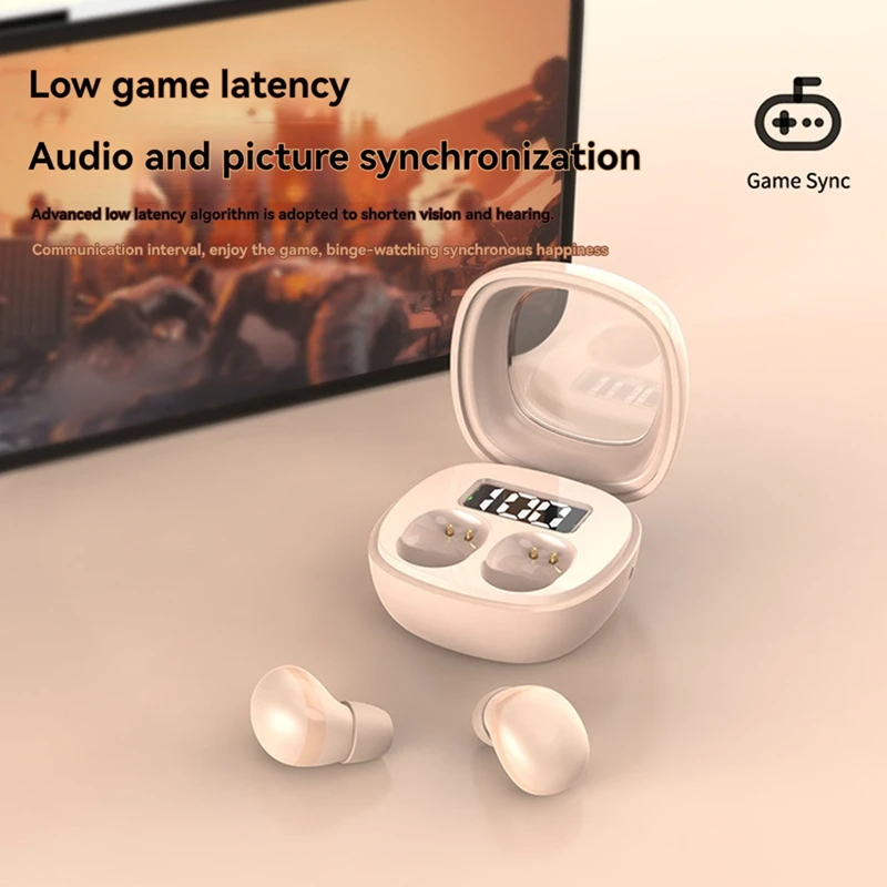 Wireless Invisible Earbuds Headphones With Digital Display Mini Side Sleep Comfortable Bluetooth Earphones