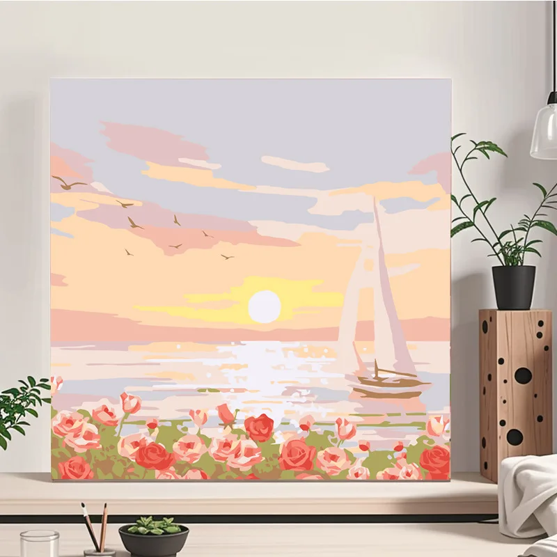 

5200561 Digital oil painting living room decorative painting sofa background wall hanging painting