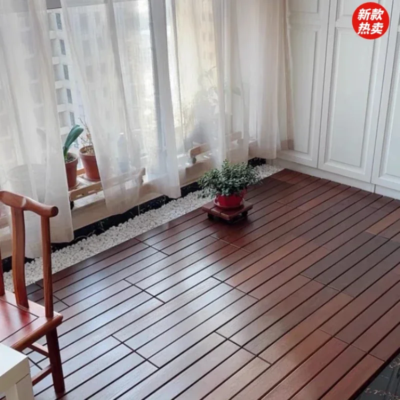 Anticorrosive wood floor Outdoor balcony Garden courtyard Outdoor splicing Terrace Floor laying Heavy ant wood