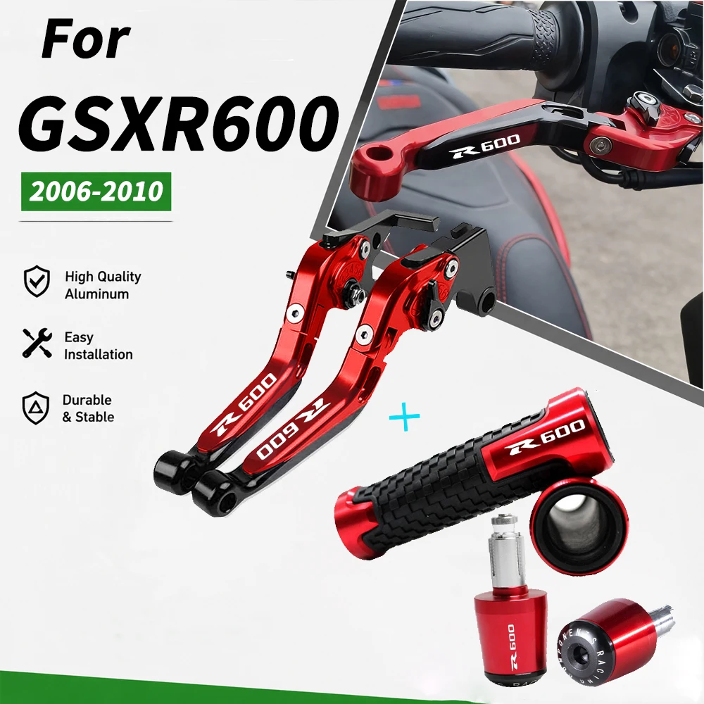 Accesorios moto For GSXR600 GSXR 600 2006 2007 2008 2009 2010 Motorcycle CNC Brake Clutch Levers Handle Handlebar Grips Ends
