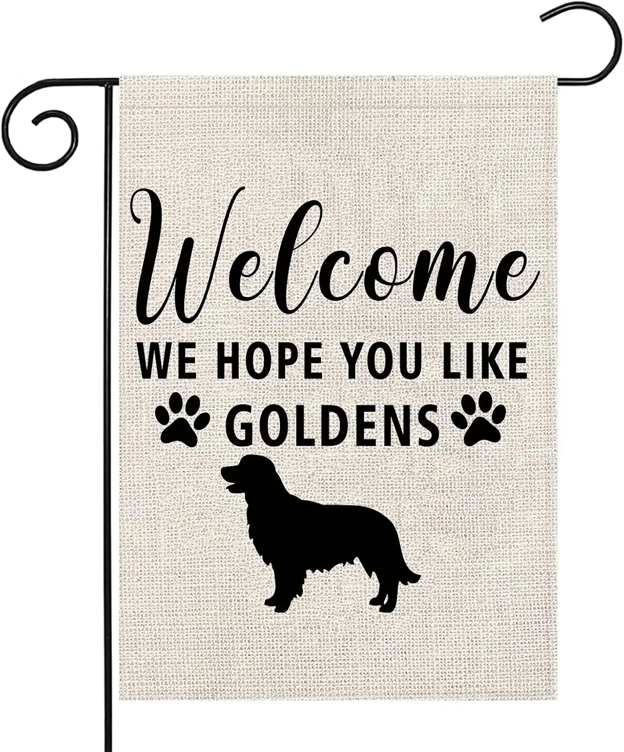 Golden Retriever Garden Flag Golden Retriever Flag Welcome We Hope You Like Goldens Garden Flag (Like Goldens F)