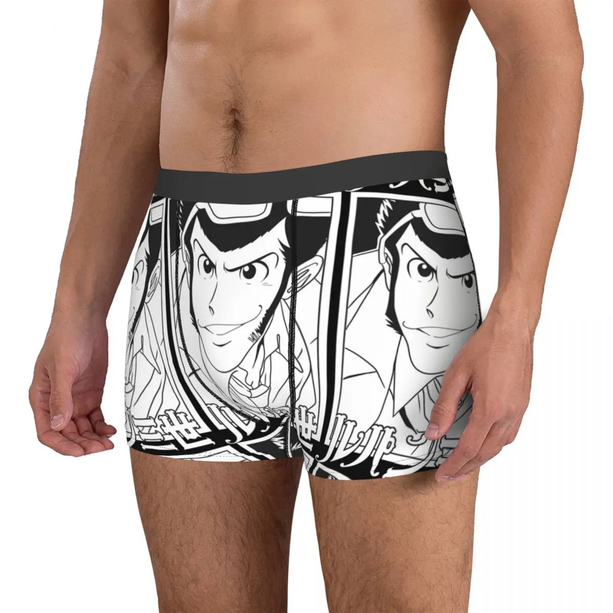 Lupin III Family Monkey Punch 2 Men's Boxer Briefs Novelty Exotic Underclothes Joke Four Seasons Wearable