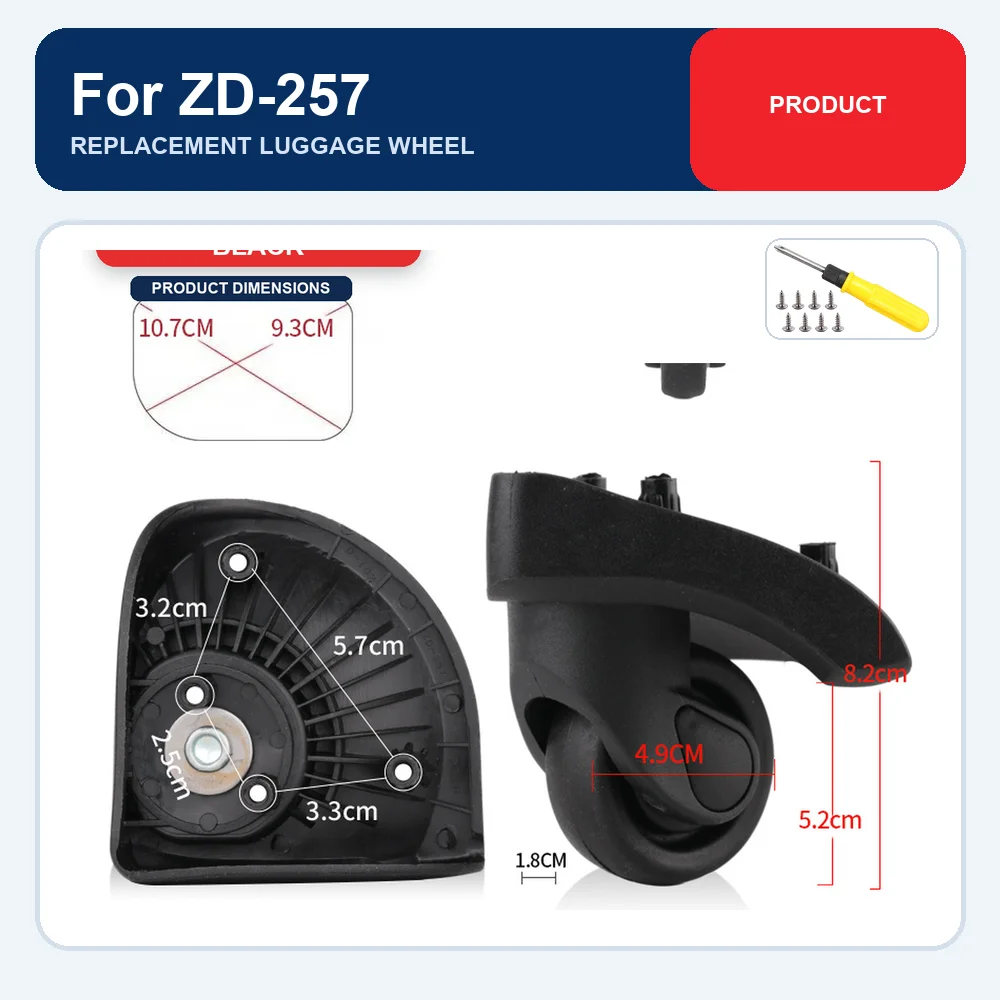 Large Replacement Luggage Wheel For Samsonite ZD-257 Durable Silent Smooth Rolling Caster Repair Part