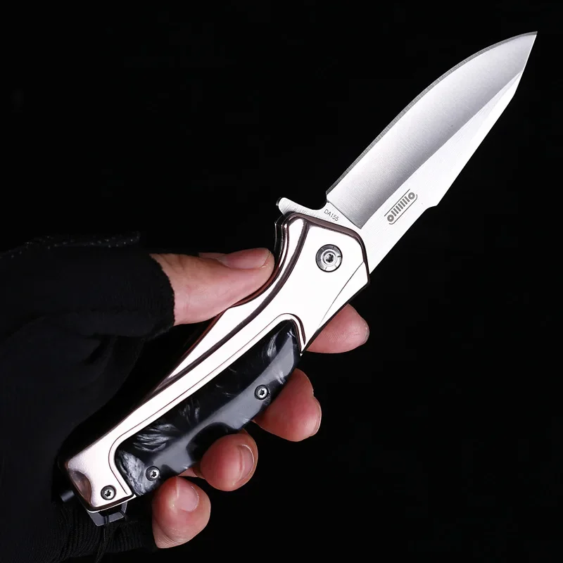 Folding knife Outdoor portable fruit knife Stainless steel multi-purpose camping knife pocket anti-height hardness folding knife