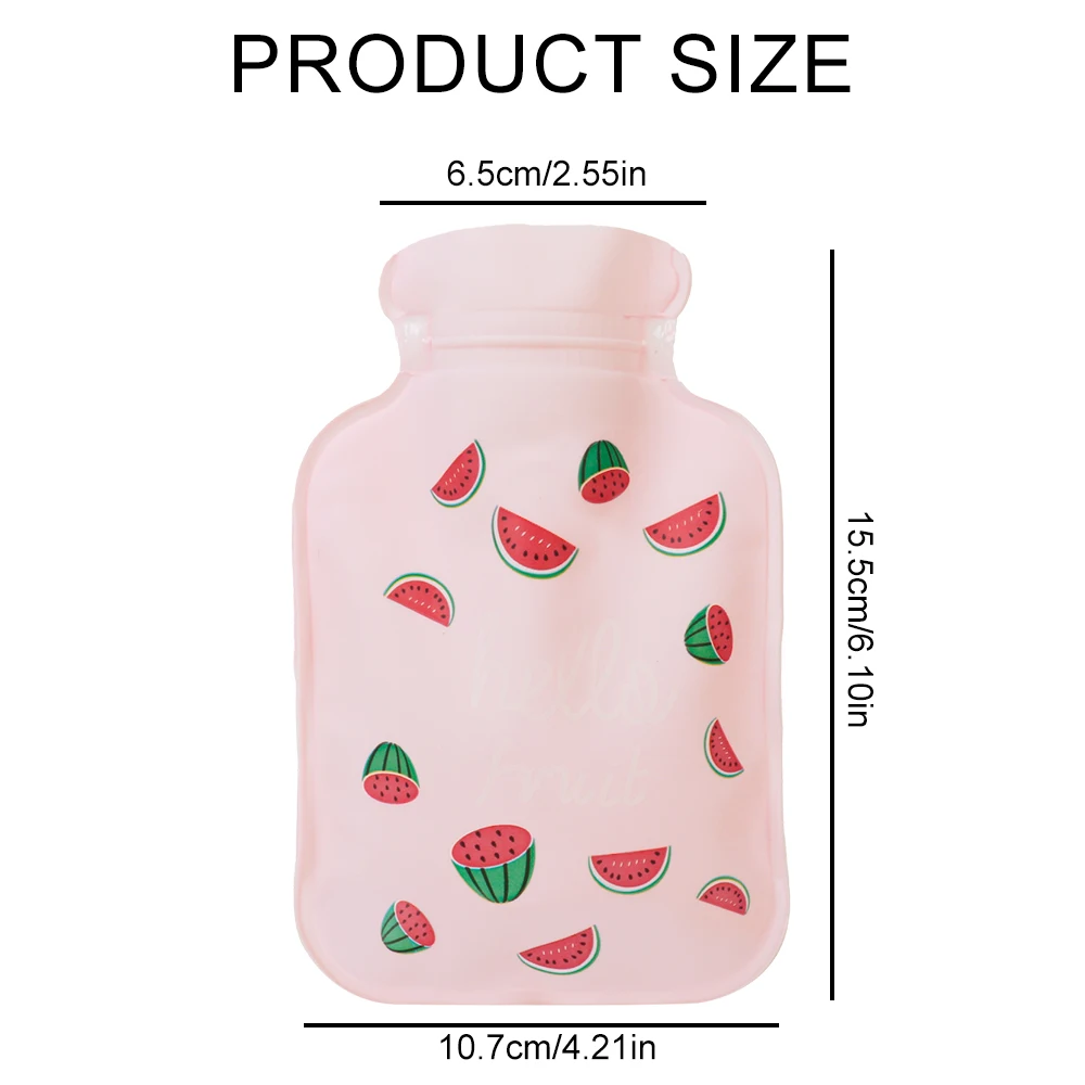 PVC Hot Water Bottle Mini Cartoon Water Injection Hot Water Bag Size Hand Warmer Water Injection Hot Water Bottle